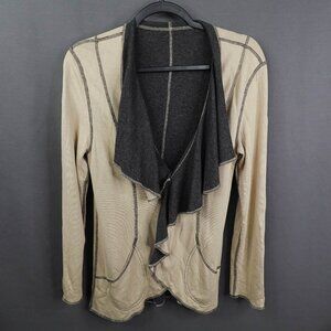 Yansi Fugal Womens Cardigan Small Reversible Minimalist Quiet Luxury Cozy